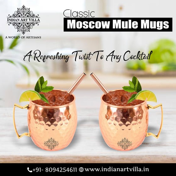 Copper Utensils: Classic Moscow Mule Mugs - A Refreshing Twist to Any Cocktail