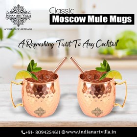 Copper Utensils: Classic Moscow Mule Mugs - A Refreshing Twist to Any Cocktail